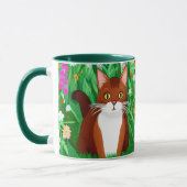 Little Ginger Brown Kitty in einem Feld der Blume Tasse (Links)