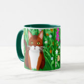 Little Ginger Brown Kitty in einem Feld der Blume Tasse (Vorderseite Links)