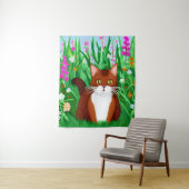 Little Ginger Brown Kitty in einem Feld der Blume Wandteppich (Beispiel)
