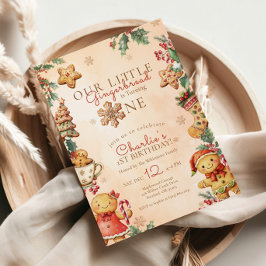 Little Gingerbread 1st Birthday Christmas Einladung