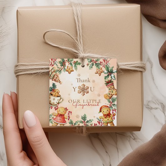 Little Gingerbread Birthday Christmas Thank you  Geschenkanhänger