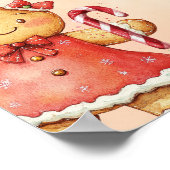 Little Gingerbread Birthday Christmas Welcome Poster (Ecke)