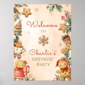 Little Gingerbread Birthday Christmas Welcome Poster (Vorne)