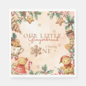 Little Gingerbread Christmas 1st Birthday Serviette (Vorderseite)