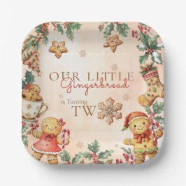 Little Gingerbread Christmas 2nd Birthday Pappteller