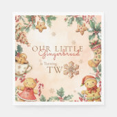 Little Gingerbread Christmas 2nd Birthday Serviette (Vorderseite)