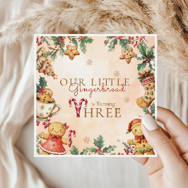 Little Gingerbread Christmas 3rd Birthday Serviette