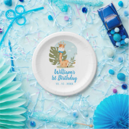 Little Giraffe (Boy Safari Animal) Geburtstag Pappteller