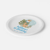 Little Giraffe (Boy Safari Animal) Geburtstag Pappteller (Schrägansicht)