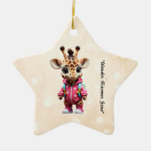 "Little Giraffe Explorer" Keramik Ornament (Vorne)