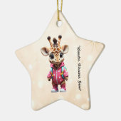 "Little Giraffe Explorer" Keramik Ornament (Links)