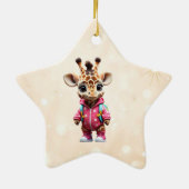 "Little Giraffe Explorer" Keramik Ornament (Hinten)