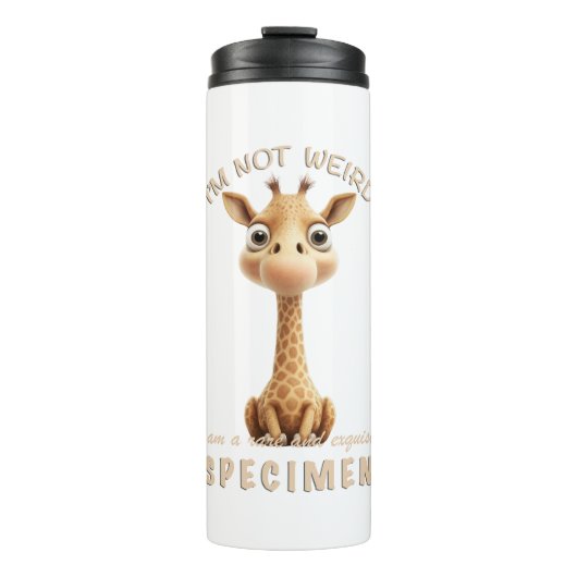 Little Giraffe Ich bin nicht komisch, ich bin selt Thermosbecher (Vorderseite)