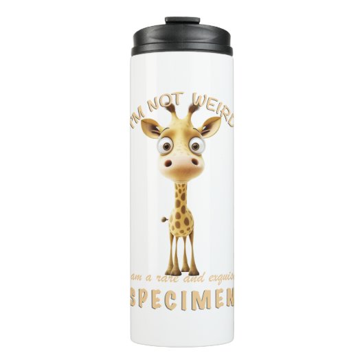 Little Giraffe Ich bin nicht komisch, ich bin selt Thermosbecher (Vorderseite)