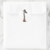 "Little Giraffe" Wildtier Wasserfarbe Runder Aufkleber (Tasche)