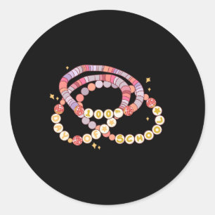 Little Girl 100 Tage Schulfreundschaftsband Runder Aufkleber