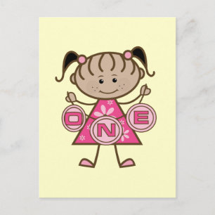 Little Girl 1. Geburtstag T - Shirt und Geschenke Postkarte