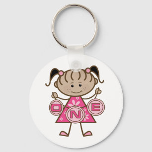 Little Girl 1. Geburtstag T - Shirt und Geschenke Schlüsselanhänger