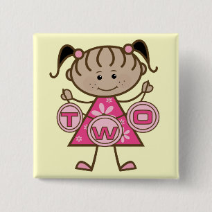 Little Girl 2. Geburtstag T - Shirt und Geschenke Button