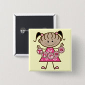 Little Girl 3. Geburtstag - Tshirts und Geschenke Button (Vorne & Hinten)