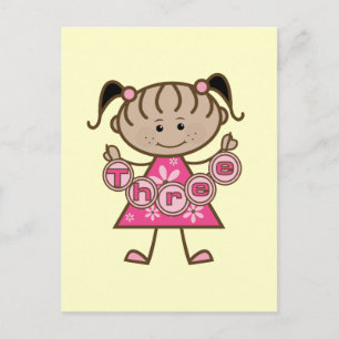 Little Girl 3. Geburtstag - Tshirts und Geschenke Postkarte