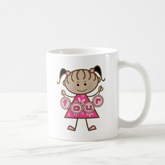 Little Girl 4. Geburtstag Tshirts und Geschenke Kaffeetasse (Rechts)