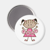 Little Girl 4. Geburtstag Tshirts und Geschenke Magnet (Vorderseite/Rückseite)