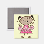 Little Girl 4. Geburtstag Tshirts und Geschenke Magnet (Vorderseite/Rückseite)