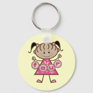 Little Girl 4. Geburtstag Tshirts und Geschenke Schlüsselanhänger