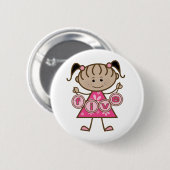 Little Girl 5th Birthday Tshirts und Geschenke Button (Vorne & Hinten)