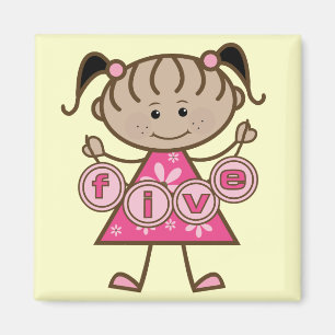 Little Girl 5th Birthday Tshirts und Geschenke Magnet
