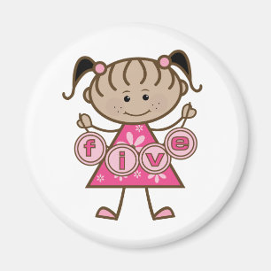 Little Girl 5th Birthday Tshirts und Geschenke Magnet