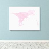 Little Girl and Dinosaur Leinwand - Girls TRex Art (Insitu (Holzboden))
