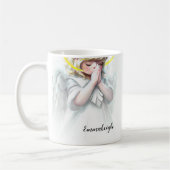 Little Girl Angel mit Wings Halo beten Kaffeetasse (Links)