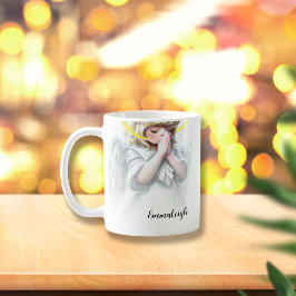 Little Girl Angel mit Wings Halo beten Kaffeetasse