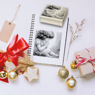 Little Girl Angel Radiant Light Halo beten Gummistempel