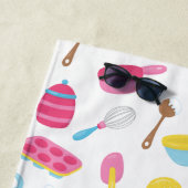 Little Girl Baker Pink Cooking Pattern Koch Kid Strandtuch (Beispiel)