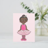 Little Girl Ballerina Ballerina Tänzer Pink Rose T Postkarte (Stehend Vorderseite)