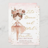 Little Girl Ballerina Geburtstagsparty Einladung (Vorne/Hinten)