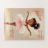 Little Girl Ballerina in Pink Tutu Personalized Puzzle (Horizontal)