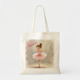 Little Girl Ballerina in Pink Tutu Personalized Tragetasche