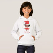 Little Girl Ballerina mit Weihnachtsmannmütze Hoodie (Vorne ganz)