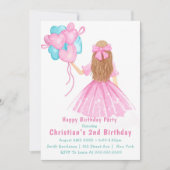Little Girl Balloons 2. Geburtstagseinladungen (Vorderseite)