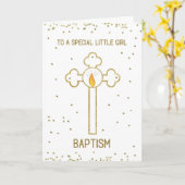Little Girl Baptisse Gold Cross Karte (Gelbe Blume)