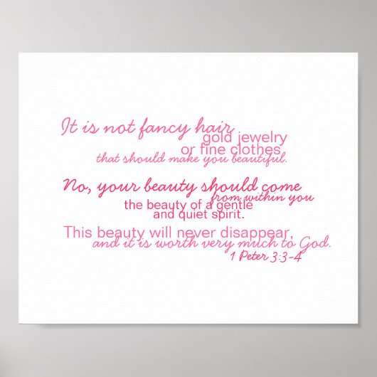 Little Girl Beauty Scripture Poster (Vorne)