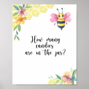 Little Girl Bee Rate wie viele Bonbons Poster