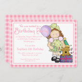 Little Girl Birthday Party Einladung Country Girl (Vorne/Hinten)