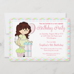 Little Girl Birthday Party Einladung Girly Girl d1