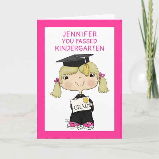 Little Girl Blond Hair Karte (Vorderseite)