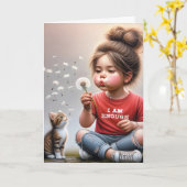 Little Girl blühende Lüster zum Geburtstag Karte (Gelbe Blume)